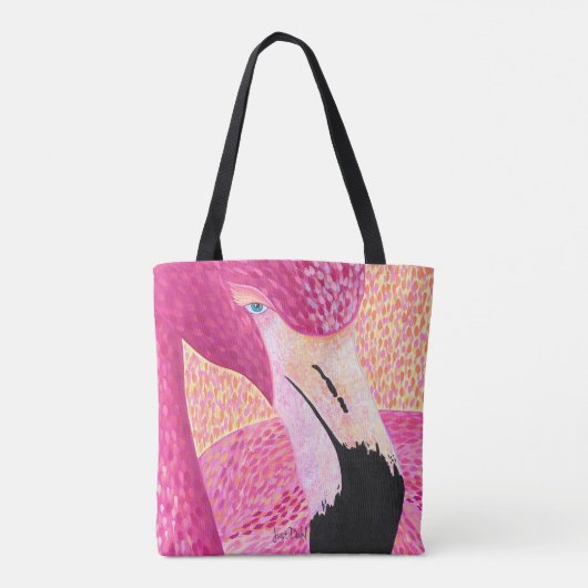 Pink Grapefruit Flamingo Tote Beutel Tasche (Rückseite)
