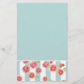 Pink Grapefruit-Muster auf grünen Streifen Briefpapier (Vorderseite)