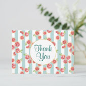 Pink Grapefruit Muster auf grünen Streifen Danke (Stehend Vorderseite)