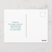 Pink Grapefruit Muster auf grünen Streifen Danke Postkarte (Rückseite)