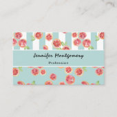 Pink Grapefruit Muster auf Streifen Visitenkarte (Vorderseite)