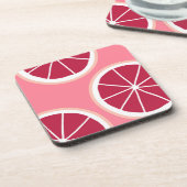 Pink Grapefruit Slice Getränkeuntersetzer (Linke Seite)