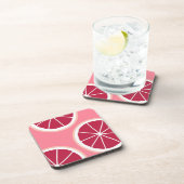 Pink Grapefruit Slice Getränkeuntersetzer (Rechte Seite)
