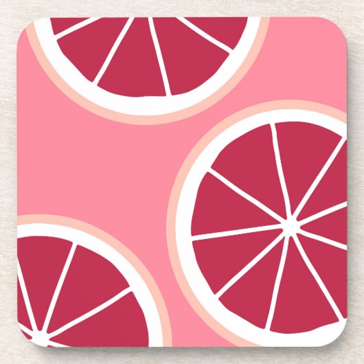 Pink Grapefruit Slice Getränkeuntersetzer (Vorderseite)