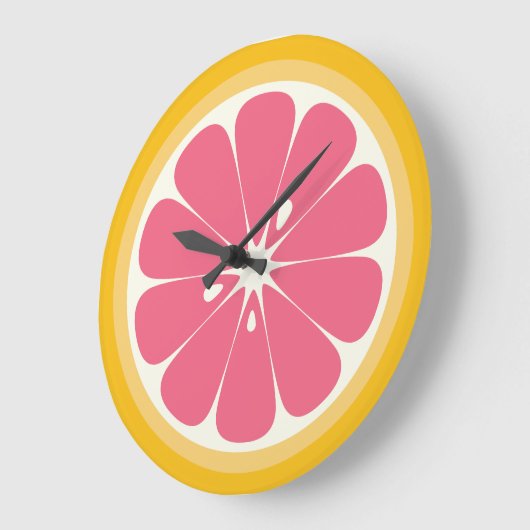 Pink Grapefruit Slice Große Wanduhr (Winkel)