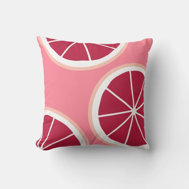 Pink Grapefruit Slice Kissen (Vorderseite)