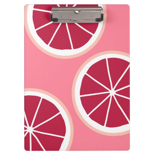 Pink Grapefruit Slice Klemmbrett (Vorderseite)