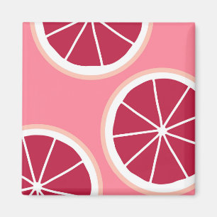 Pink Grapefruit Slice Magnet