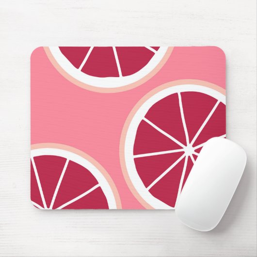 Pink Grapefruit Slice Mousepad (Mit Mouse)