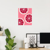 Pink Grapefruit Slice Poster (Heimbüro)