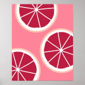 Pink Grapefruit Slice Poster (Vorne)