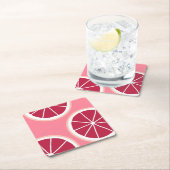 Pink Grapefruit Slice Rechteckiger Pappuntersetzer (Vor Ort)