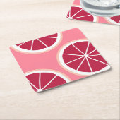 Pink Grapefruit Slice Rechteckiger Pappuntersetzer (angewinkelt)