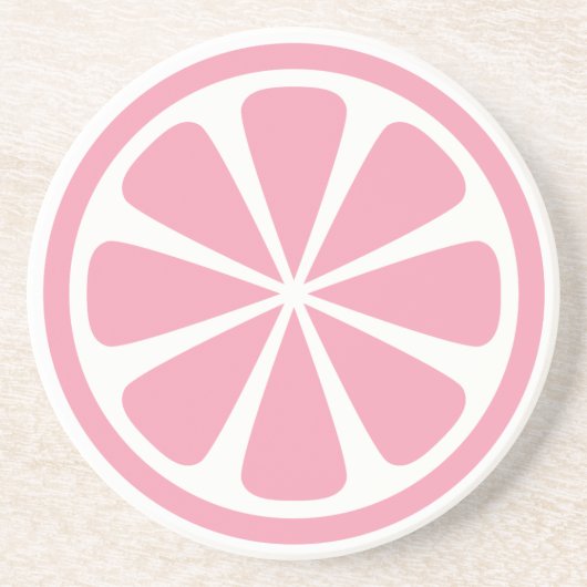 Pink Grapefruit Slice Runder Sandstein Untersetzer (Vorne)