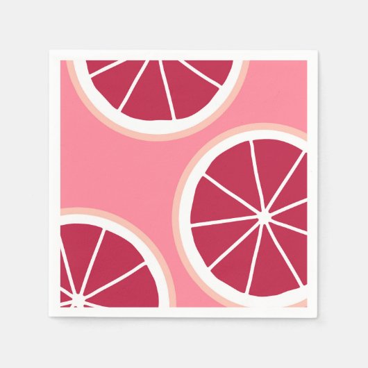 Pink Grapefruit Slice Serviette (Vorderseite)