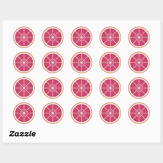 Pink Grapefruit Slice Sticker (Blatt)