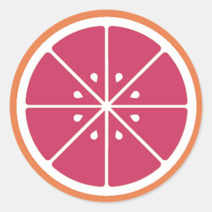 Pink Grapefruit Slice Sticker