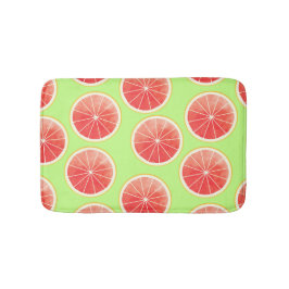 Pink Grapefruit Slices Pattern Badematte