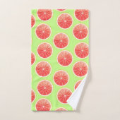 Pink Grapefruit Slices Pattern Badhandtuch Set (Handtuch)