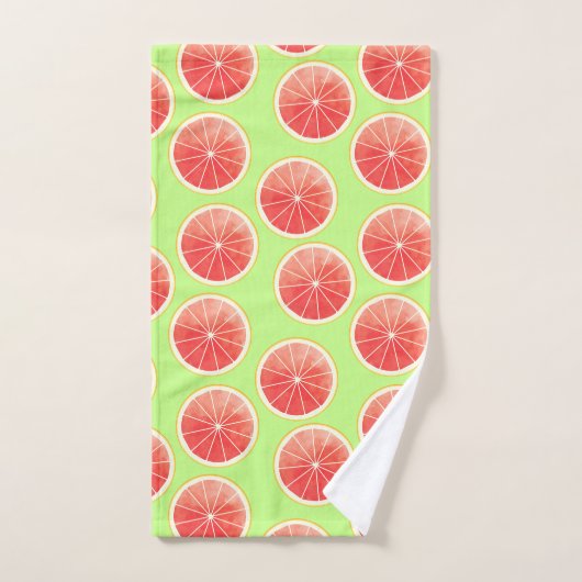 Pink Grapefruit Slices Pattern Badhandtuch Set (Handtuch)