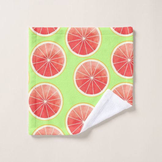 Pink Grapefruit Slices Pattern Badhandtuch Set (Waschlappen)