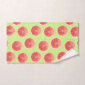 Pink Grapefruit Slices Pattern Badhandtuch Set (Handtuch)