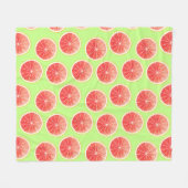 Pink Grapefruit Slices Pattern Fleecedecke (Vorderseite (Horizontal))