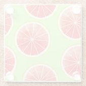 Pink Grapefruit Slices Pattern Glasuntersetzer (Rückseite)