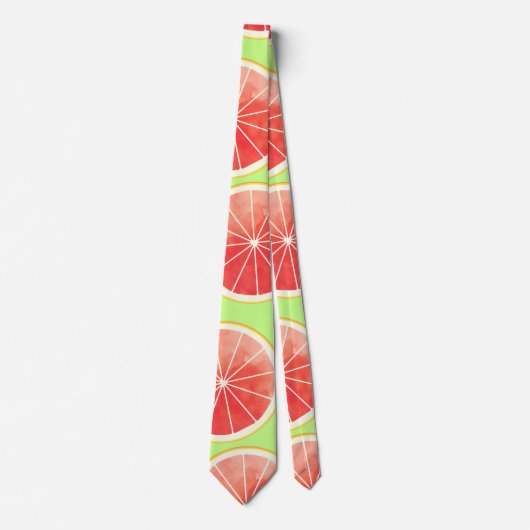 Pink Grapefruit Slices Pattern Krawatte (Vorderseite)