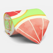 Pink Grapefruit Slices Pattern Krawatte (Gerollt)