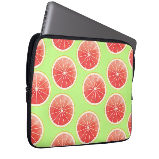 Pink Grapefruit Slices Pattern Laptopschutzhülle (Vorne Rechts)