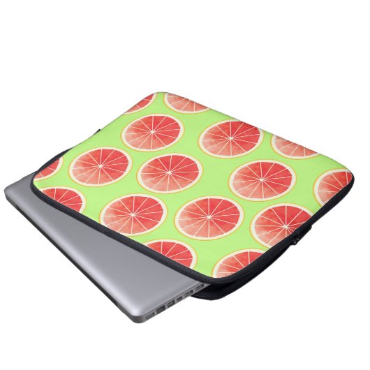 Pink Grapefruit Slices Pattern Laptopschutzhülle (Vorne Knopf)