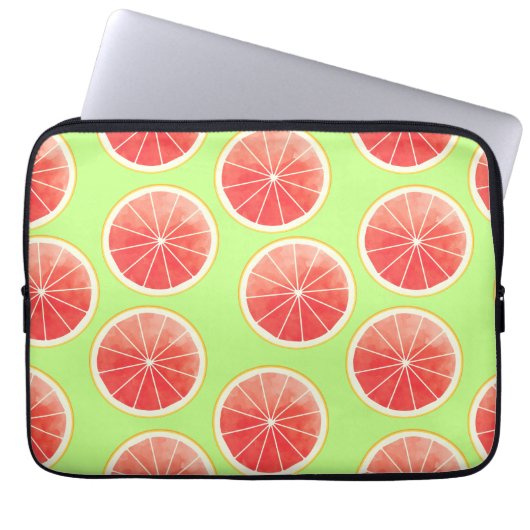 Pink Grapefruit Slices Pattern Laptopschutzhülle (Vorderseite)