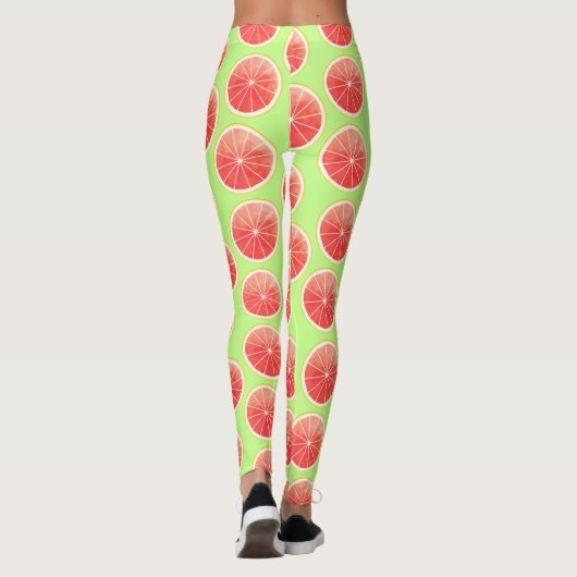 Pink Grapefruit Slices Pattern Leggings (Rückseite)