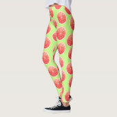 Pink Grapefruit Slices Pattern Leggings (Links)