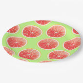 Pink Grapefruit Slices Pattern Pappteller (Schrägansicht)