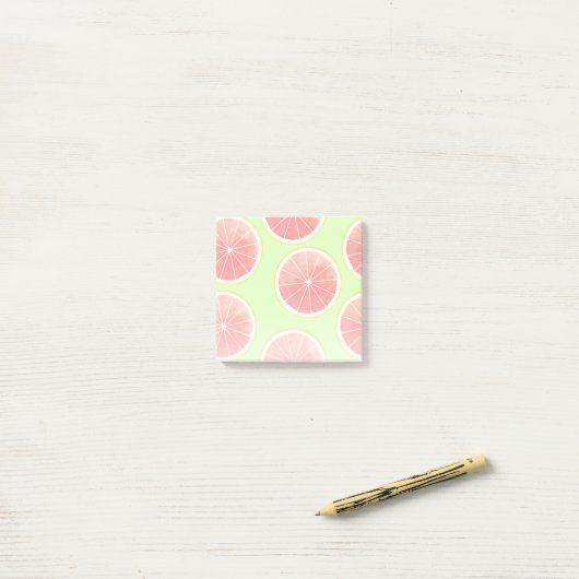 Pink Grapefruit Slices Pattern Post-it Klebezettel (Auf Schreibtisch)