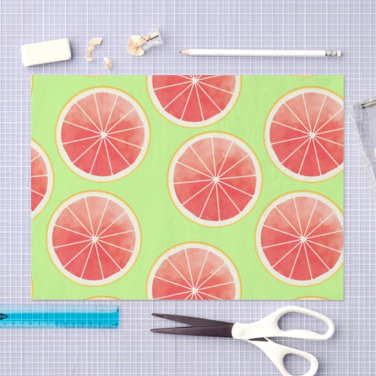 Pink Grapefruit Slices Pattern Seidenpapier (Handwerk)