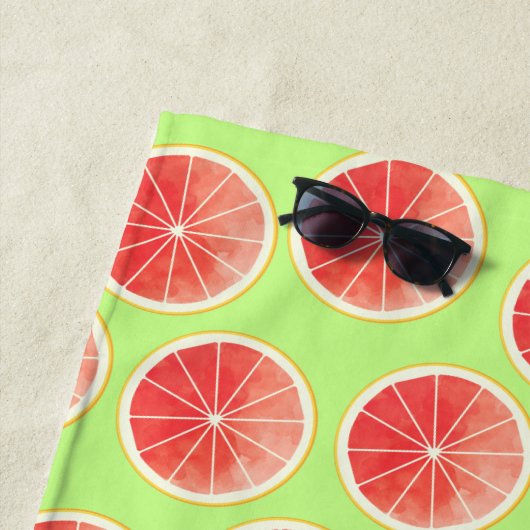 Pink Grapefruit Slices Pattern Strandtuch (Beispiel)