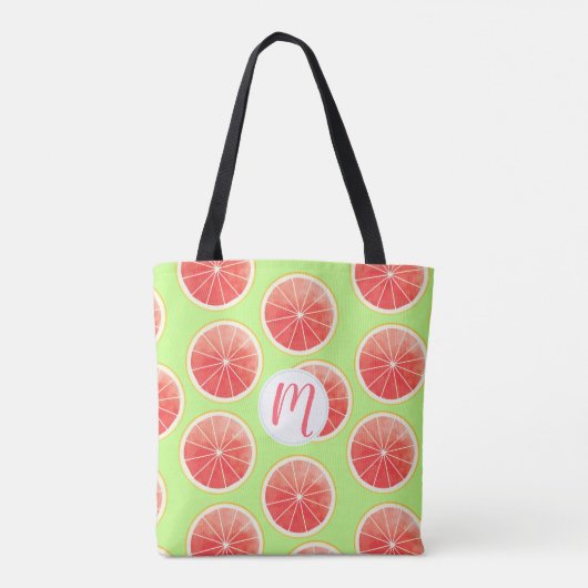 Pink Grapefruit Slices Pattern Tasche (Rückseite)