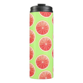 Pink Grapefruit Slices Pattern Thermosbecher