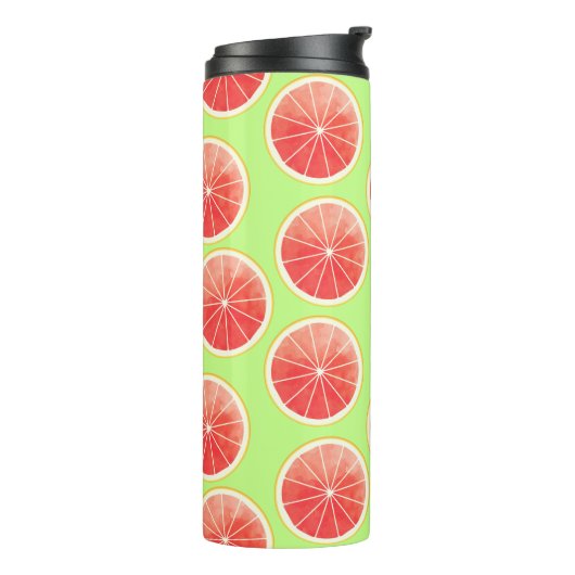 Pink Grapefruit Slices Pattern Thermosbecher (Nach links gedreht)