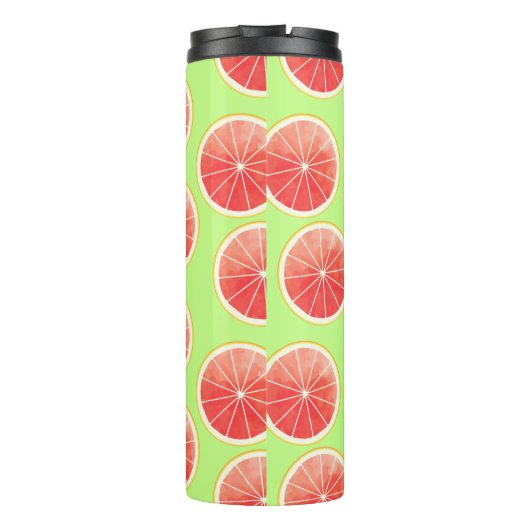 Pink Grapefruit Slices Pattern Thermosbecher (Rückseite)