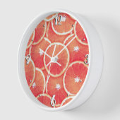 Pink grapefruit slices wanduhr (Winkel)