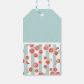 Pink Grapefruits Muster auf grünen Streifen Geburt Geschenkanhänger (Rückseite)