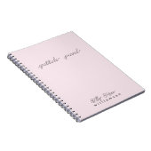 Pink Gratitude Journal - Niedliche Script Typograf Notizblock (Rechte Seite)