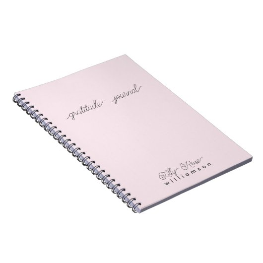 Pink Gratitude Journal - Niedliche Script Typograf Notizblock (Rechte Seite)