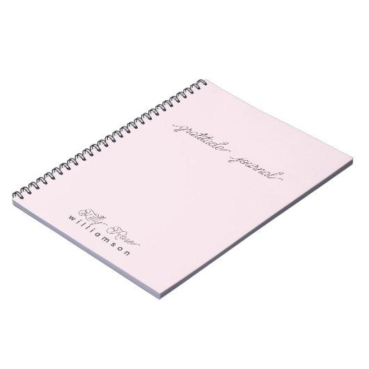 Pink Gratitude Journal - Niedliche Script Typograf Notizblock (Linke Seite)