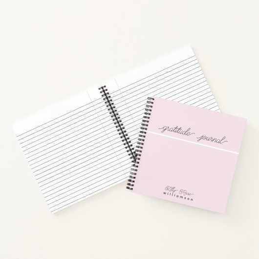 Pink Gratitude Journal - Niedliche Script Typograf Notizblock (Innenseite)