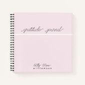 Pink Gratitude Journal - Niedliche Script Typograf Notizblock (Vorderseite)